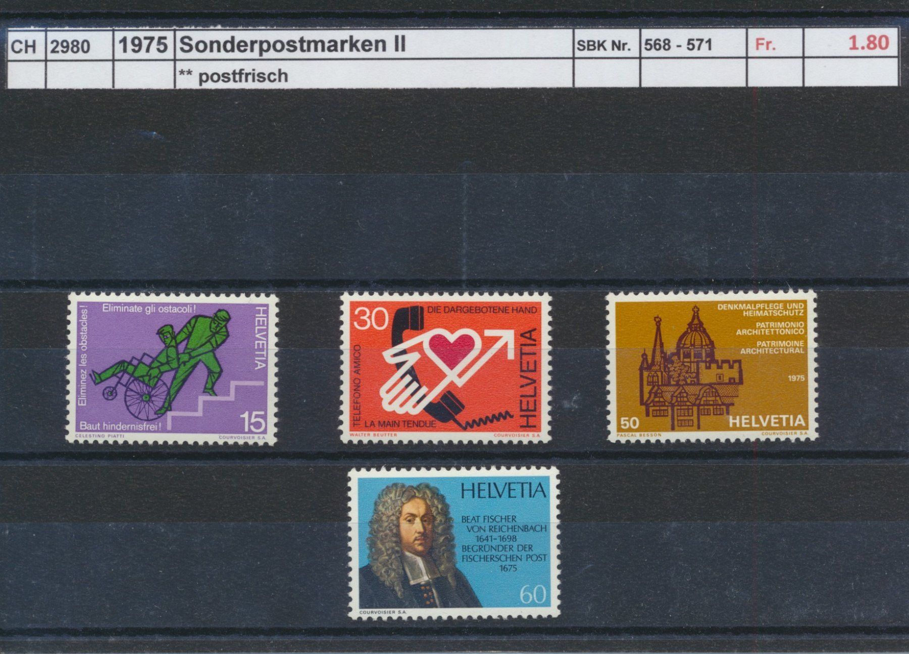 Alle Briefmarken: 1975 "Sonderpostmarken II", ** postfrisch – Neu (gemäss Beschreibung) aus Winterthur von Zupogeru
