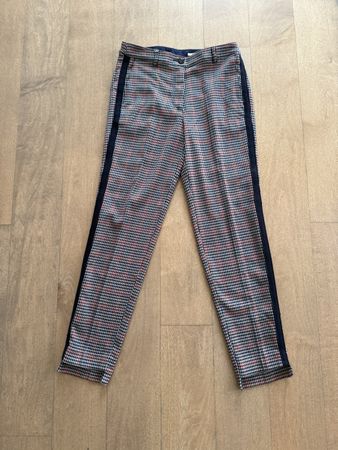 ESPRIT - braun-blaue Hosen mit Hahnenfuss Muster