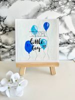 Handgemachte Grusskarte "Welcome little Boy" 💙