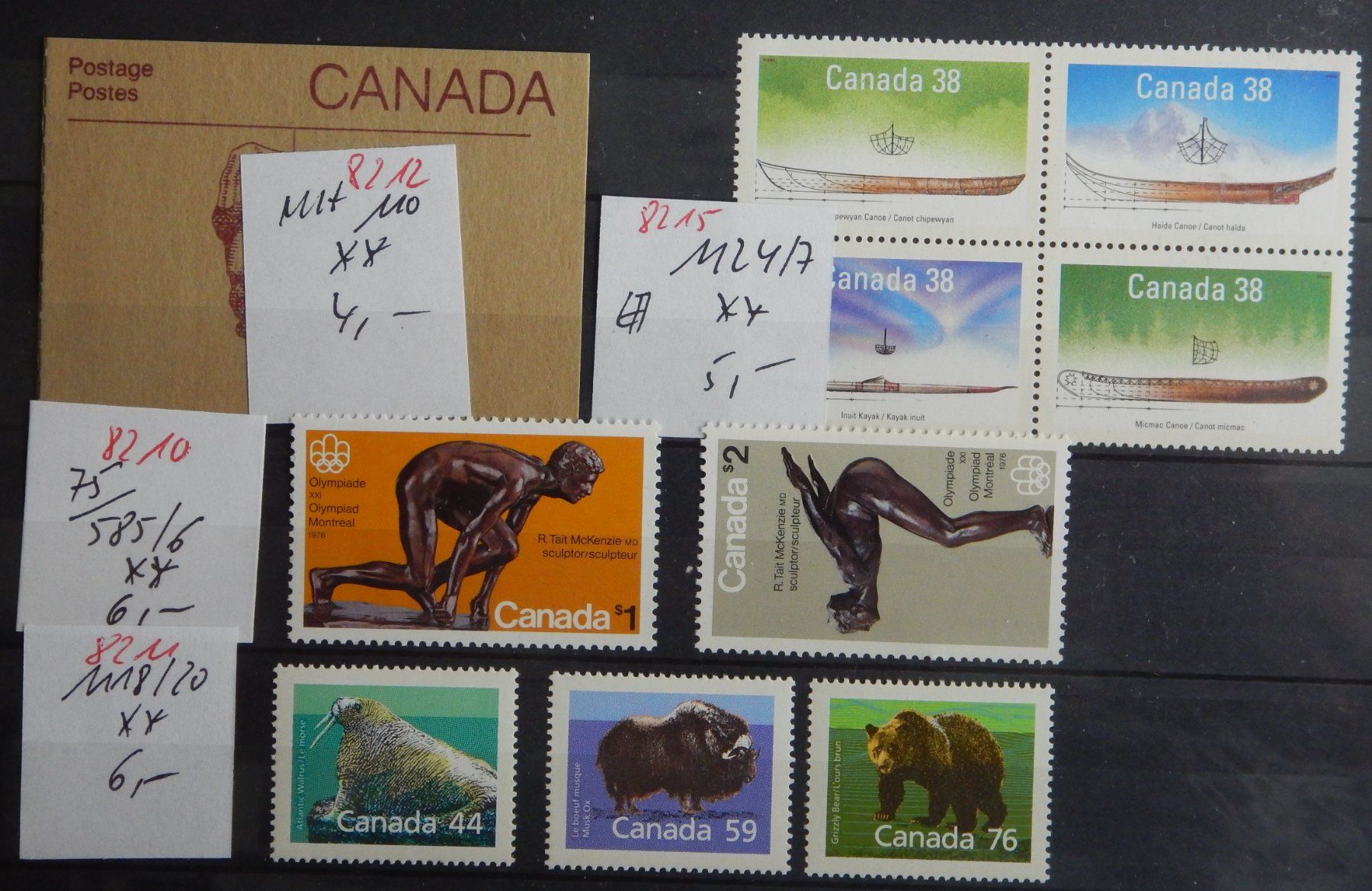 Tutti i francobolli: Kanada ex. Kat. 585-1127 ** Kat. 21 Euro – Usato da Zürich venduto da Muehlekauf