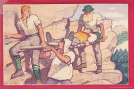 BUNDESFEIER-POSTKARTE, 1921, VERWUNDETENTRANSPORT, 15.8.1921