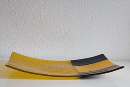 UNIKAT | Glasschale Dekoschale Obst 40x25 gelb | Dekoration