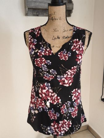 Damen Oberteil Blumenmuster Schwarz Grösse M neu
