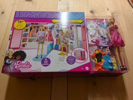 Barbie neu Ankleidezimmer + Puppe mit Zubehör neu