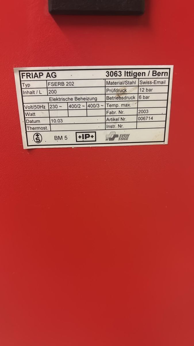 Sanitari: FRIAP PRINZ BOILER 300L – Usato da Zunzgen venduto da Valon2018 1
