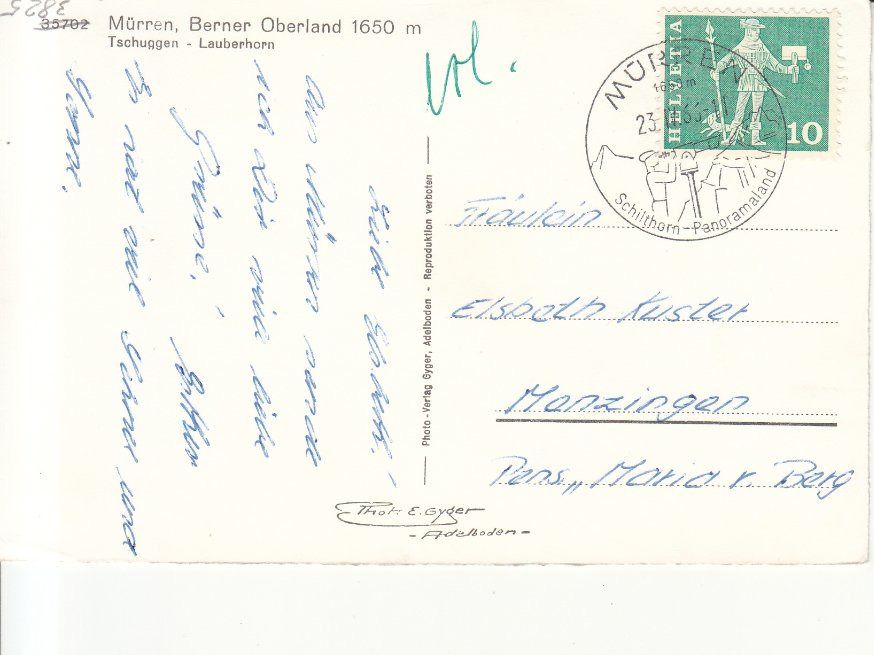 Cartoline postali: Mürren 1966 – Usato da Bürglen TG venduto da StampGraf 1