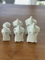 Edle Gewürz-Set, Porzellan weiss, Vintage, 6-teilig