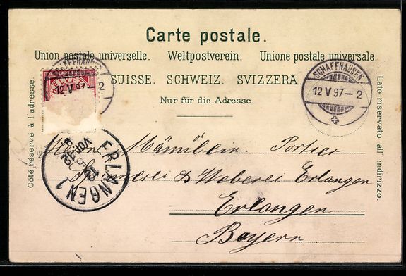 Cartes postales: Litho Schaffhausen, Stadtansicht, Oberst – D'occasion à Berlin par bartko-reher 1