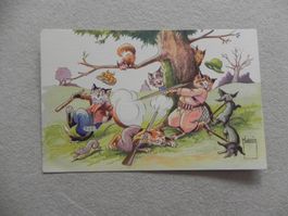 Karte Katze Katzen Humor Jux Minouvis Nr.57 bei Jagd Gewehr
