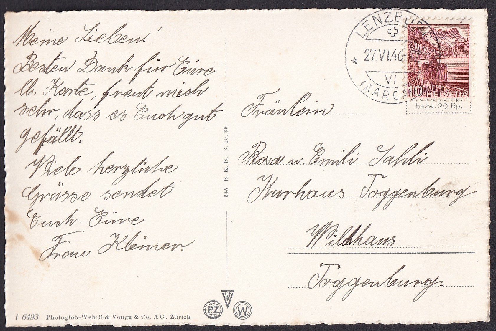 Cartoline postali: Lenzburg Rathausgasse – Usato da Olten venduto da clotaldi 1