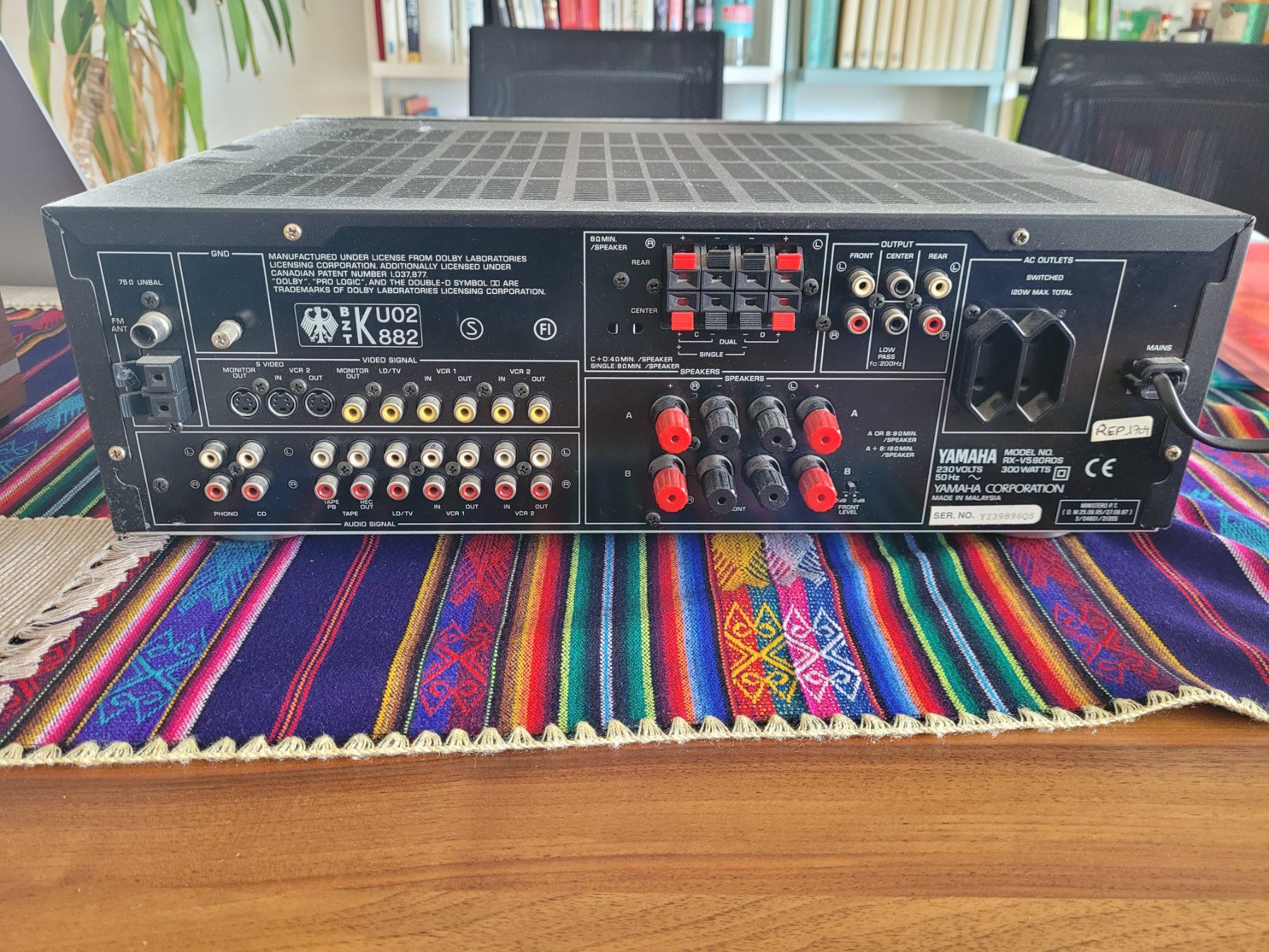 Yamaha Amplificatori: Verstärker Yamaha Model No. RX-V590RDS – Usato da Wabern venduto da Guincelli 2