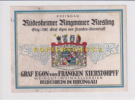 Etikette für Wein - Rüdesheimer Ringmauer Riesling /bd