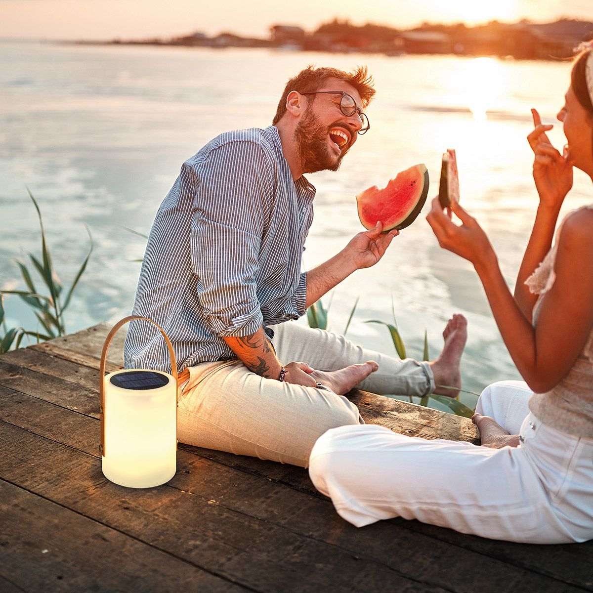 Lampen: LED Aussen Tischleuchte, Solar, Weiss – Neu (gemäss Beschreibung) aus Kreuzlingen von Smart-Light 1