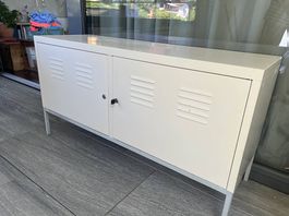 Meuble de rangement métal blanc 40x118