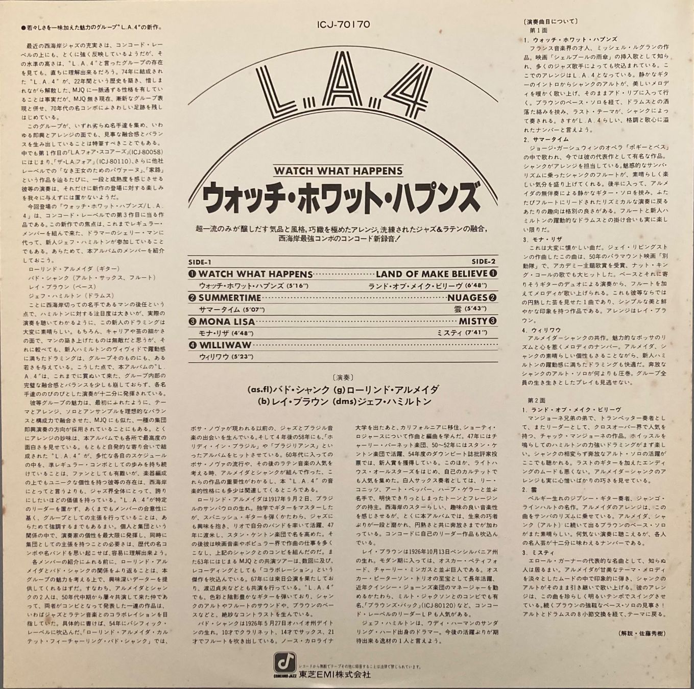 Vinyles: L.A. 4 - WATCH HAPPENS – D'occasion à Poliez-Pittet par Newtown-Records 2