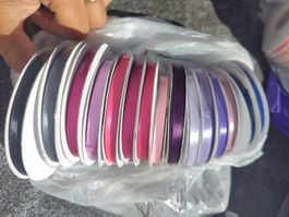 15 Stk 6mm Satinbänder Satin 25m rosa violet Set 101
