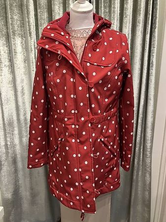 Blutgeschwister Softshell Parka Fleece Gr. M rot-weiss