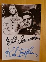 Kirk Douglas/Burt Lancaster, Original Autogramm auf Foto s/w