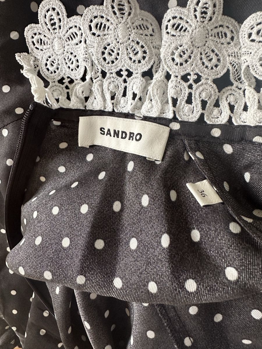 Sandro Vestiti: Sandro Kleid schwarz mit Pünktchen, Gr. 36 – Usato da Zürich venduto da strickliesel1996 3