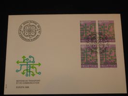 Werbemarken Europa FDC 1988 Nr. 764 4-Block "Kommunikation