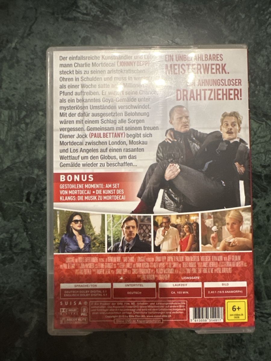 Tutti i DVDs: Mortdecai DVD mit Johnny Depp – Usato da Ibach venduto da Viper39 1