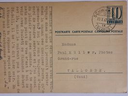 Alte Postkarte Vallorbe (Vaud) 1962 Helvetia 10 Briefmarke