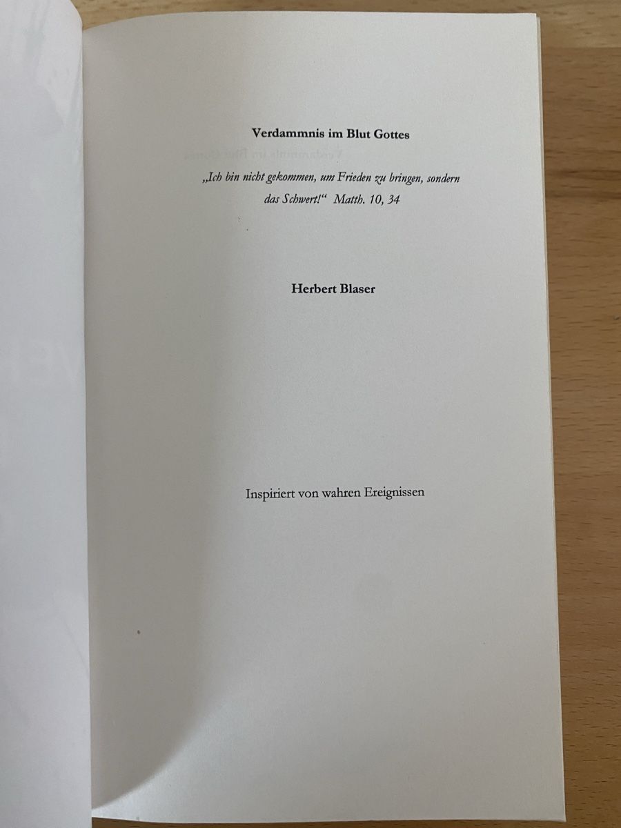 Libri: Verdammnis im Blut Gottes - Herbert Blaser – Usato da Schwarzenburg venduto da Michellu 4
