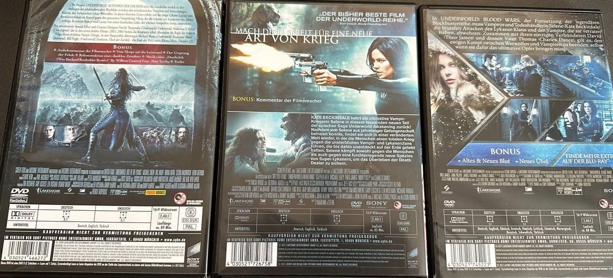 Tutti i DVDs: 5 Underworld Filme DVD Sammlung (1-Evolution-Awaking-Bloo... – Usato da Beringen venduto da Mantafisch1 4