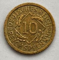 RAR! Sehr seltene Münze 10 Reichspfennig 1932 G (Karlsruhe)