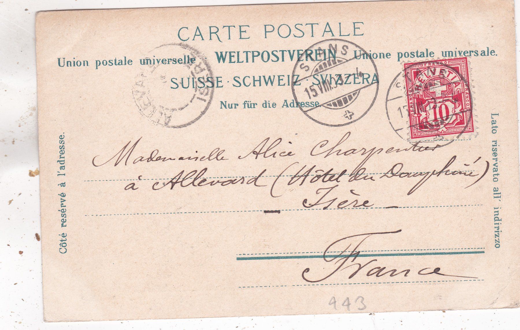 Cartoline postali: Haus in Stans 1903 – Difettoso da Herisau venduto da Lisegrat2008 1
