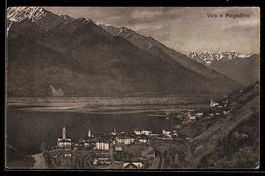 AK Vira, Magadino, Veduta del paese, del lago e delle montag