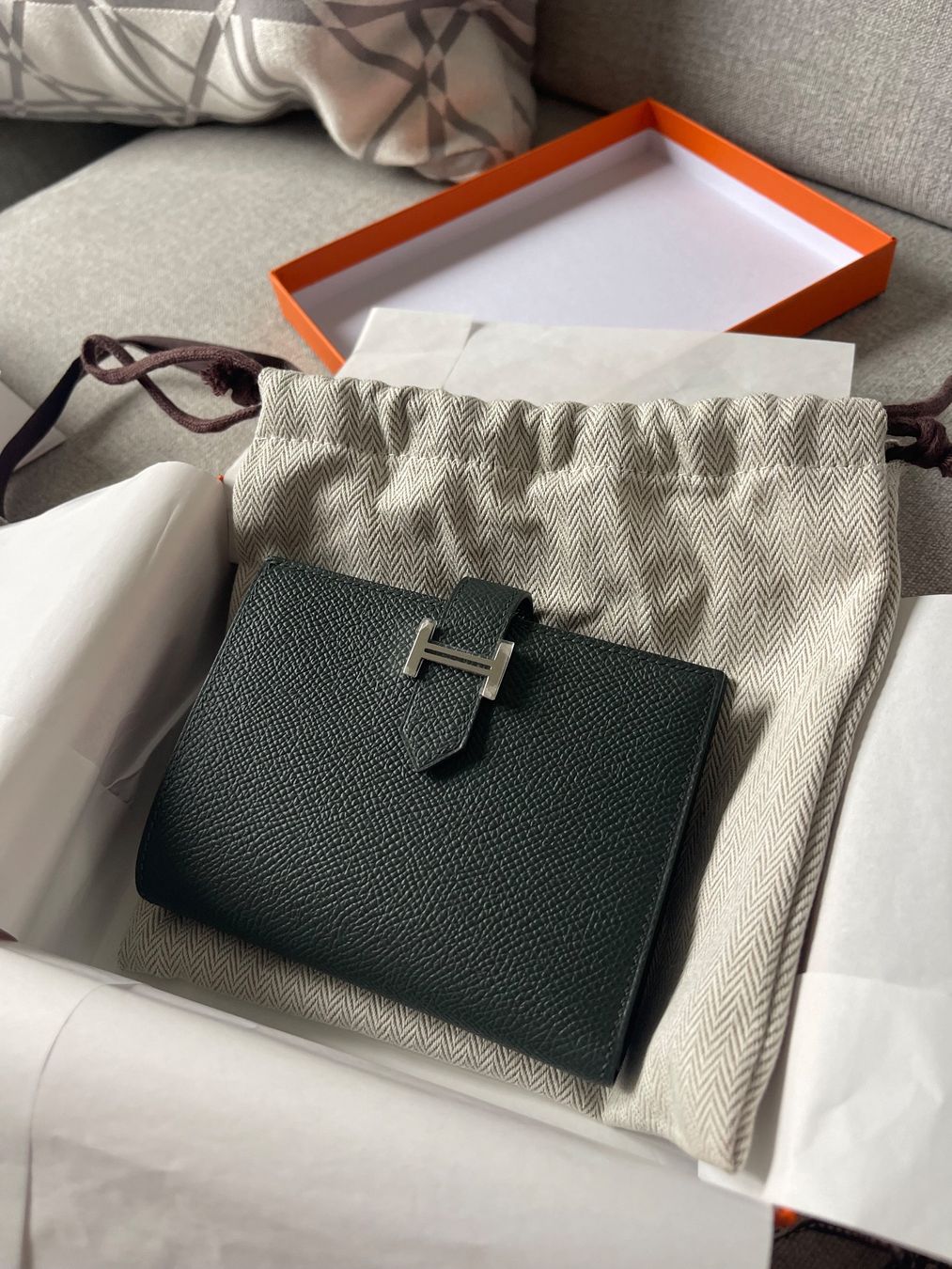 Hermès Portafogli: Hermès Portefeuille, Leder, nie benutzt mit Box – Nuovo e nell'imballaggio originale da Agra venduto da Milena_L 6