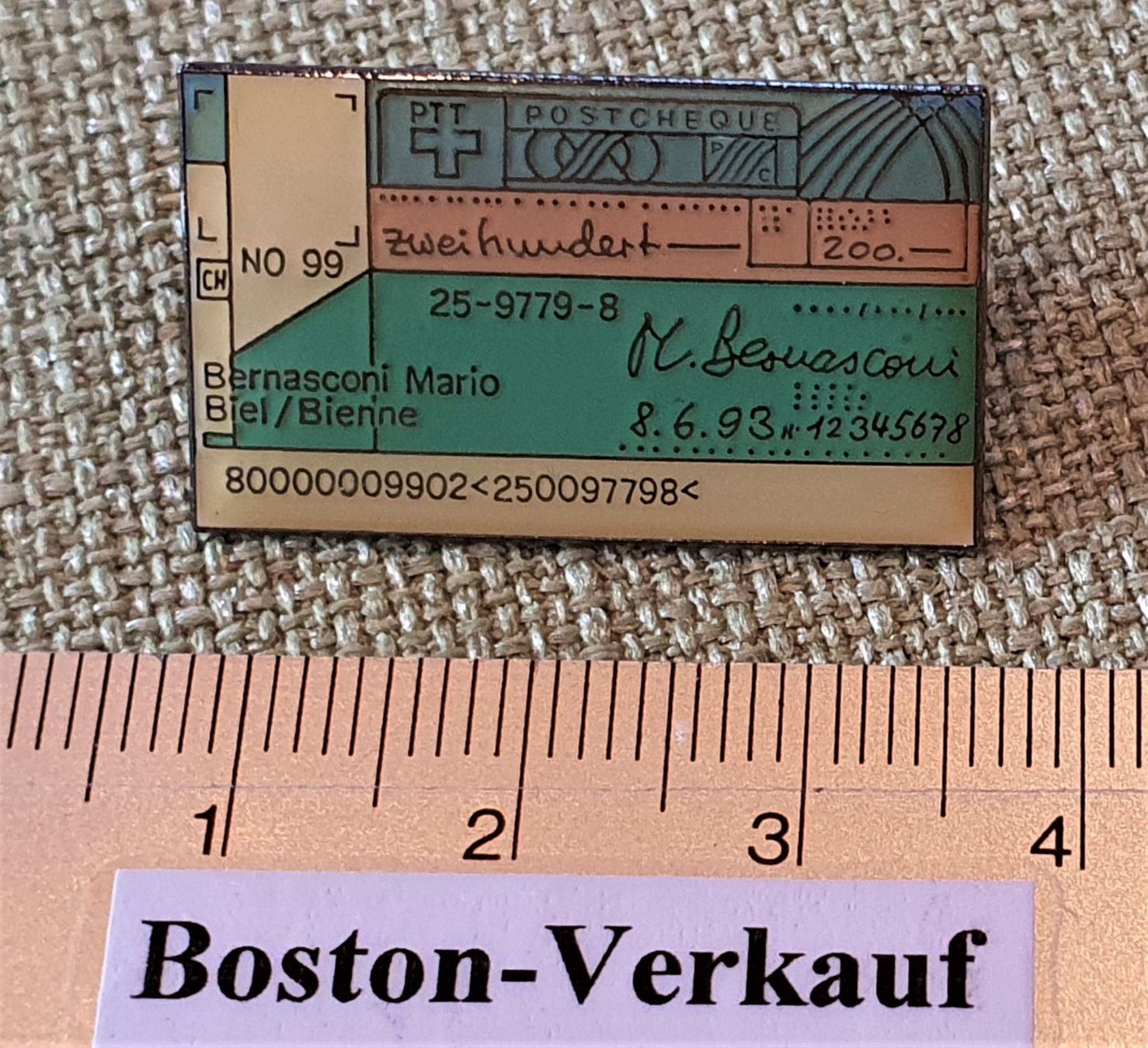 Placchette & Badge: A821 - Pin PTT Postcheque Biel Bienne CH – Usato da Reinach BL venduto da Boston-Verkauf 1