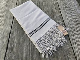 Fouta: Hammamtuch sandgrau/taupe-noir/SALE