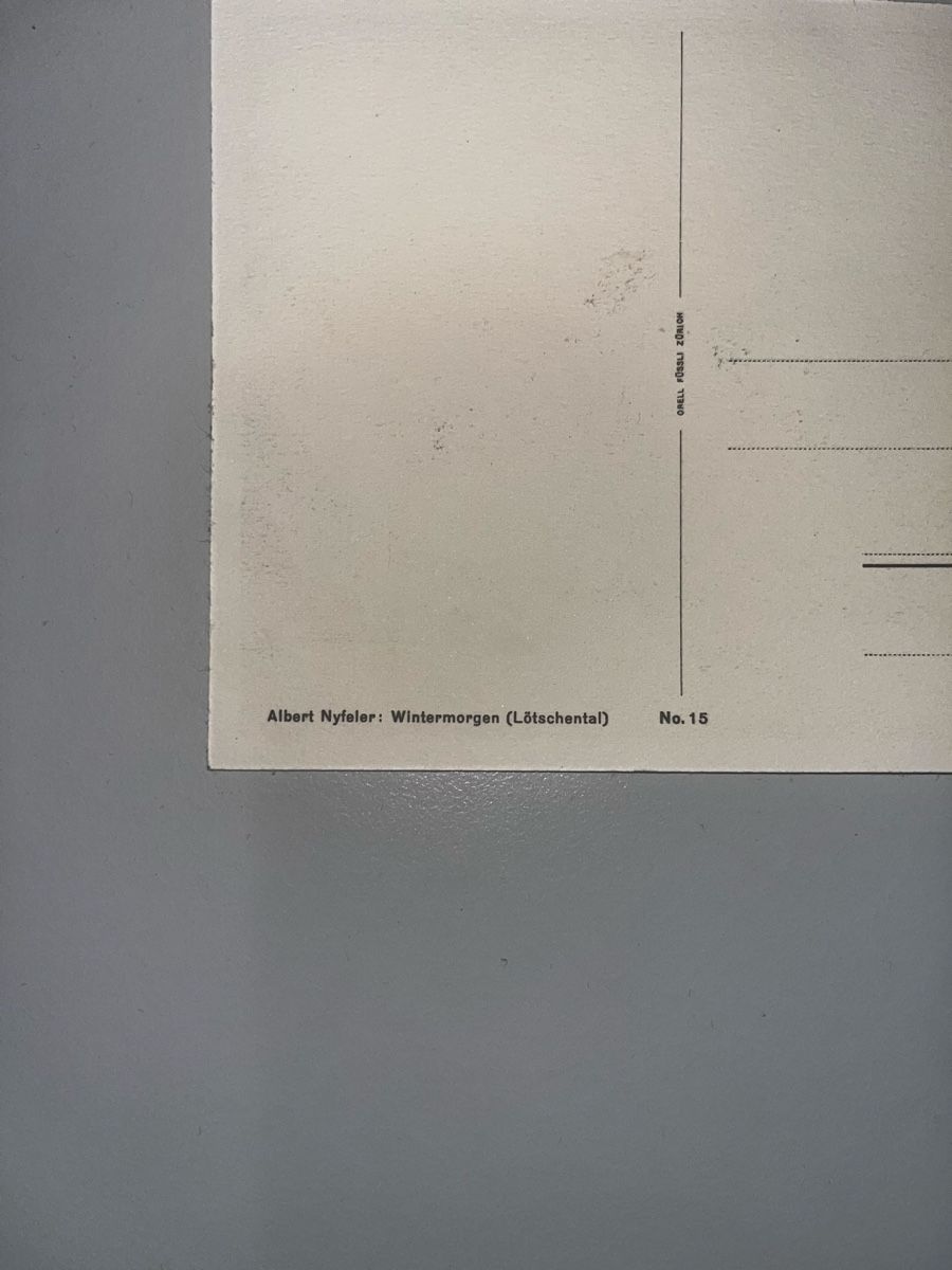 Cartoline postali: Ansichtskarte Albert Nyfeler Wintermorgen Lötschental Nr. 15 – Usato da Muttenz venduto da Totkel 2