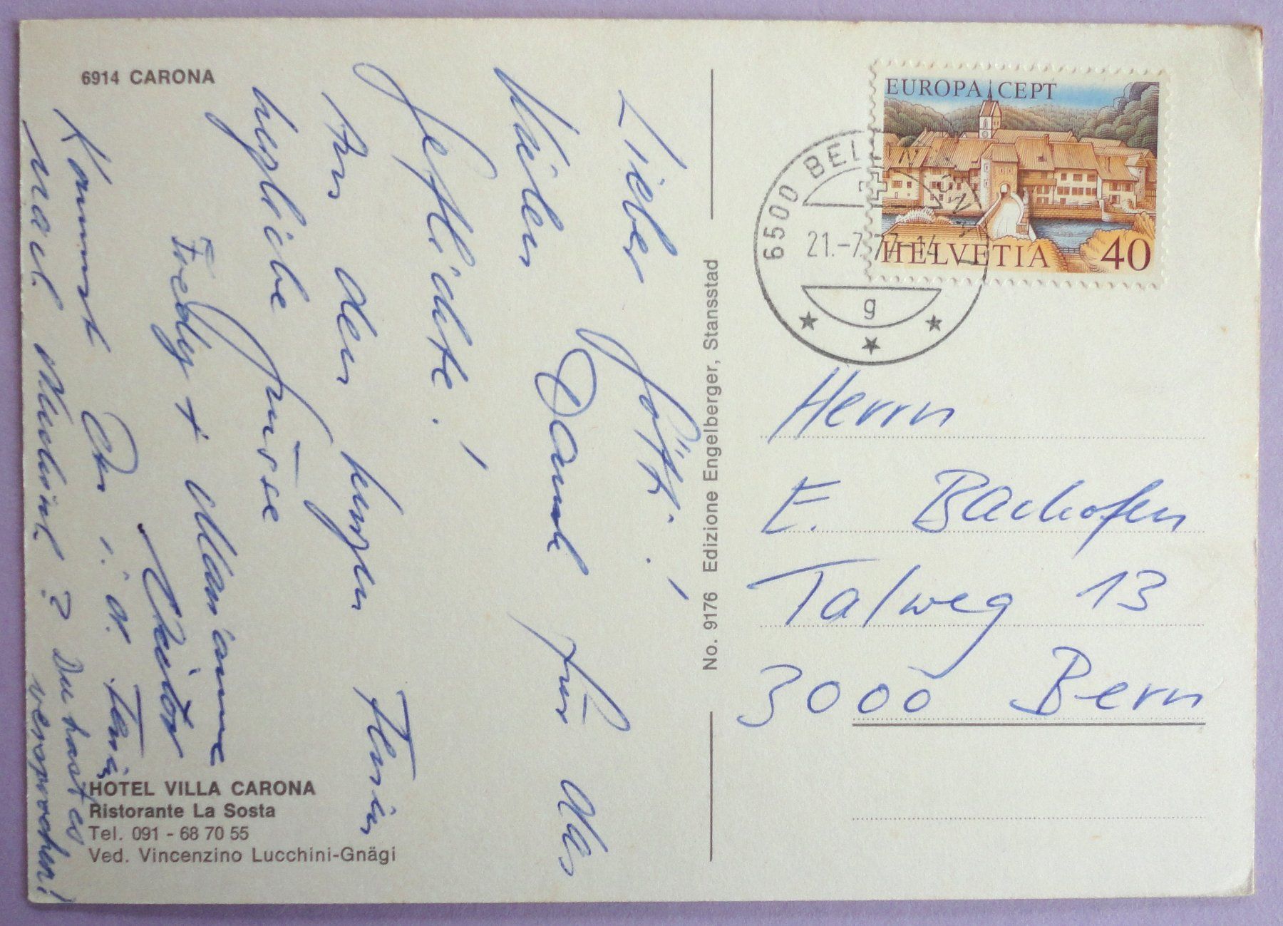 Cartoline postali: Carona – Usato da Fétigny venduto da Billy2miny 1