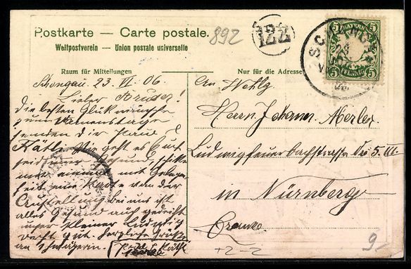 Cartoline postali: Schongau a. Lech, Totalansicht mit Kirch – Usato da Berlin venduto da bartko-reher 1