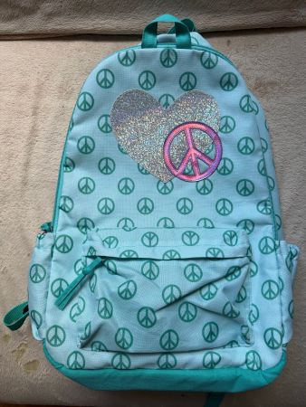 Rucksack von Claire‘s Girls GlitterHerz mintgrün 44x30x15 cm