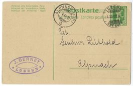 1908 Postkarte Kat-Nr. 35, Firmenstempel J. Gernet Luzern