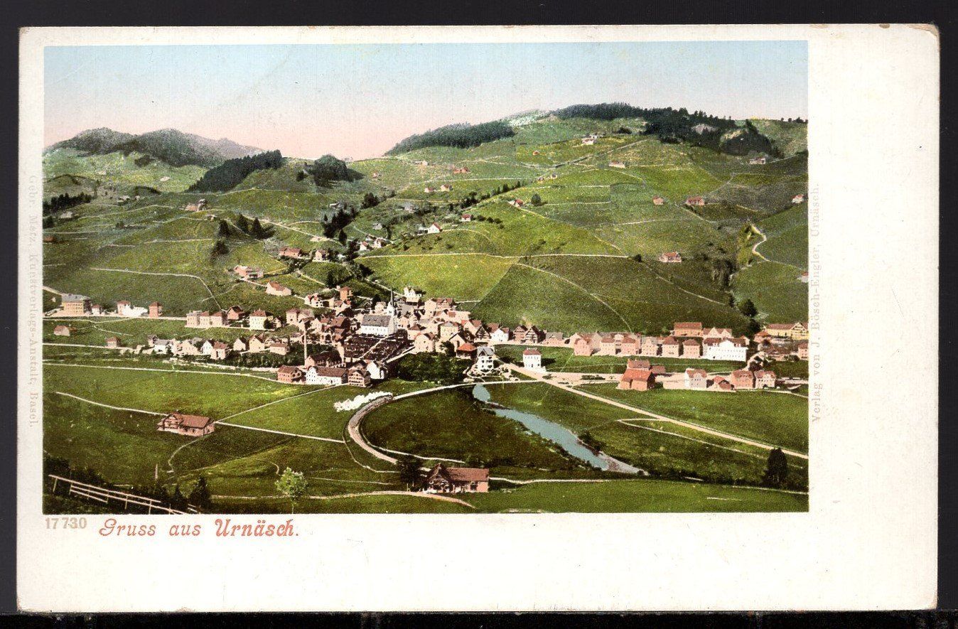 Ansichtskarten: Urnäsch   Ortsansicht – Gebraucht aus Aarau von kufi44