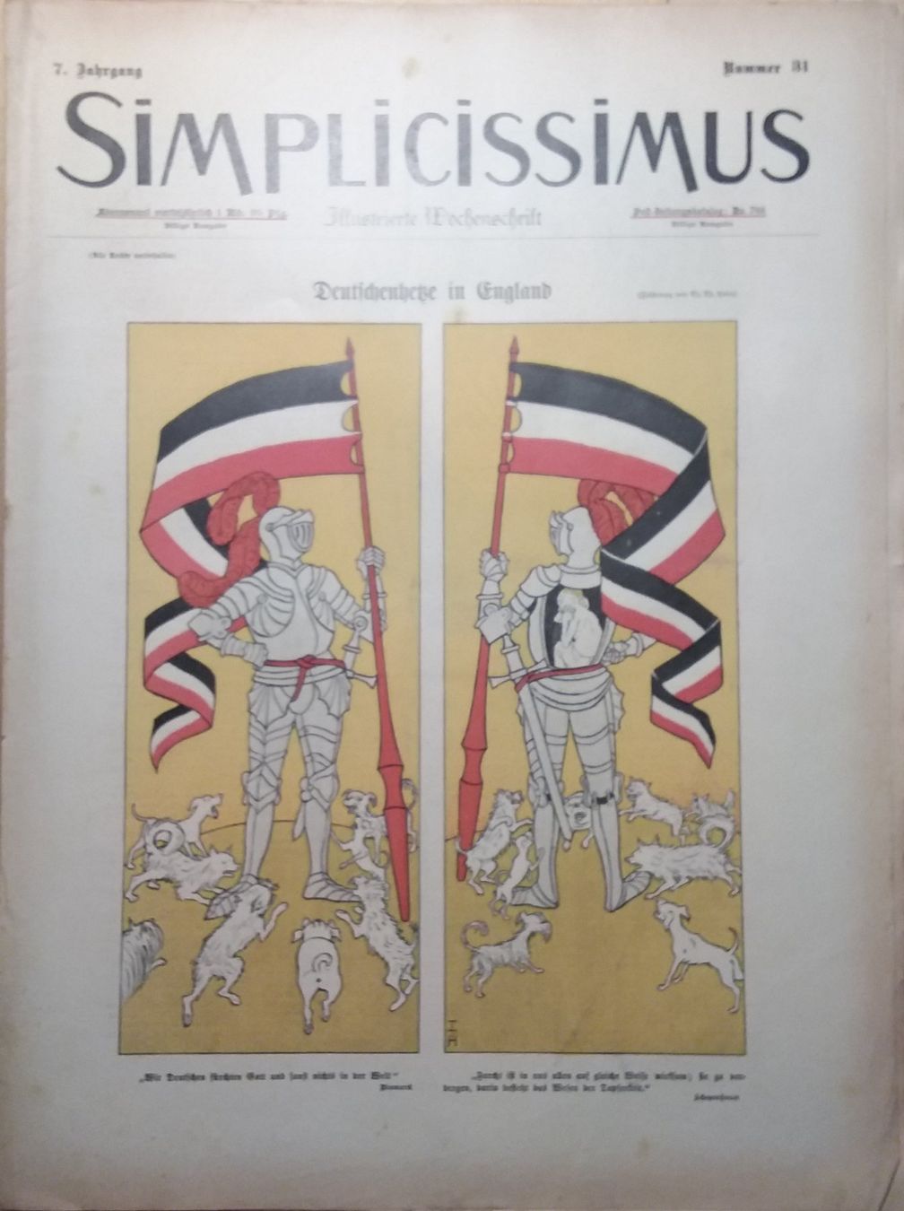 Zeitschriften & Magazine: 21 Antike Wochenzeitschrift Simplicissimus ca.1902 – Gebraucht aus Hunzenschwil von rotebaer 8