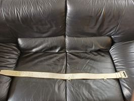 Vintage Ledergürtel, creme-weiss, ca. 115 cm lang, Br.5cm