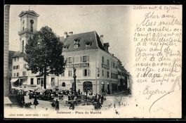 AK Delémont, Place du March, 1902