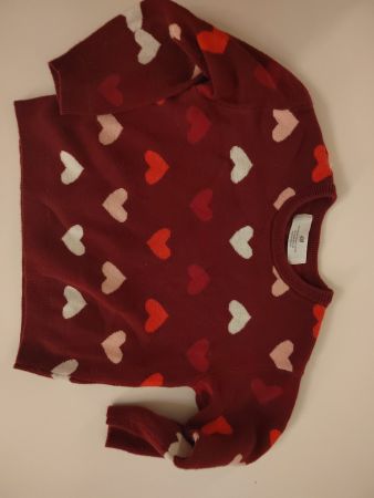 H&M Pullover rot Herzmuster Grösse 98/104, mega süss