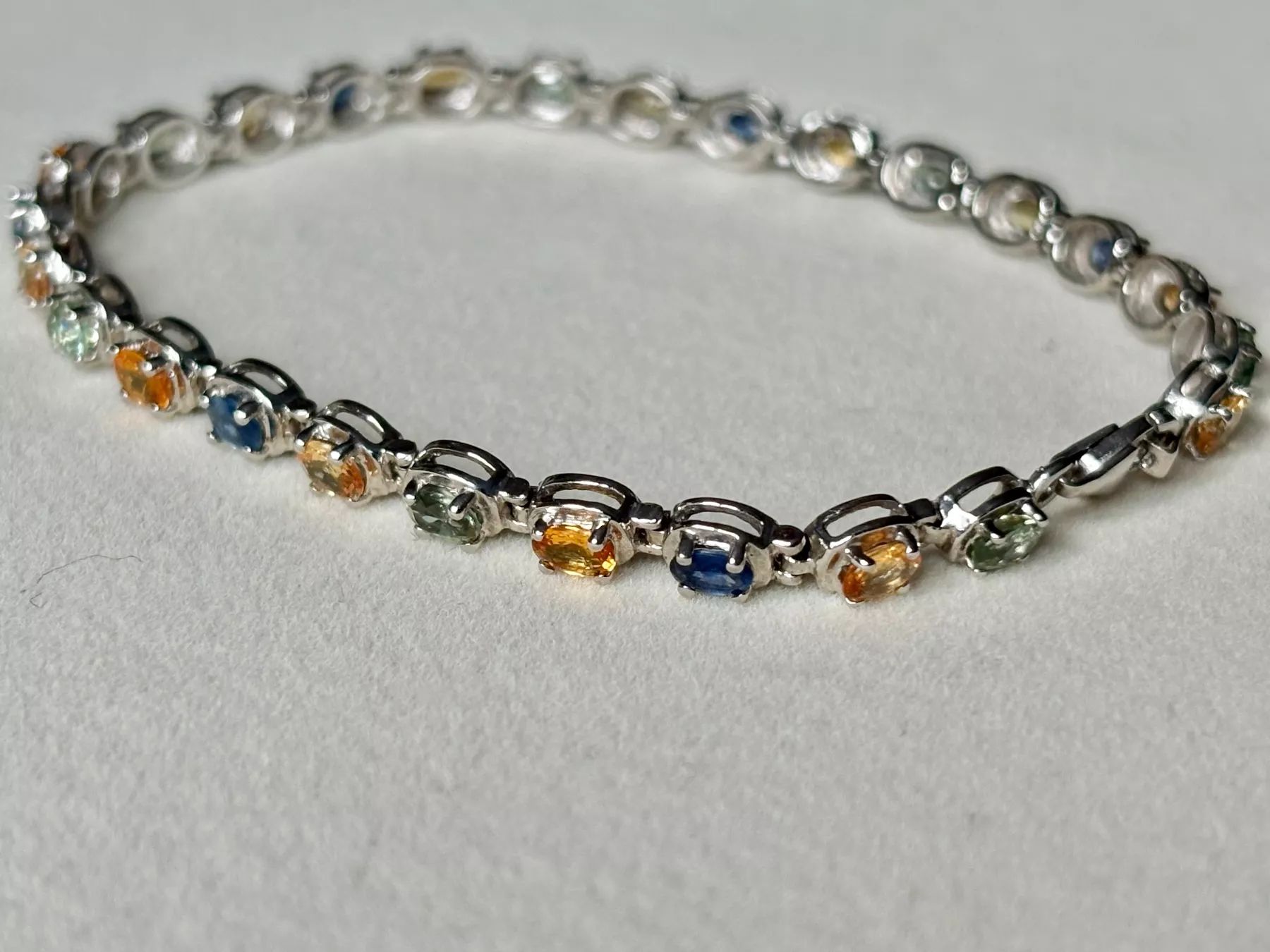 Bracciali & Braccialetti: Multi-Saphir Armband, Silber 925, 19.5 cm, (I103) – Nuovo (secondo la descrizione) da Brugg AG venduto da lau_9rvy 3