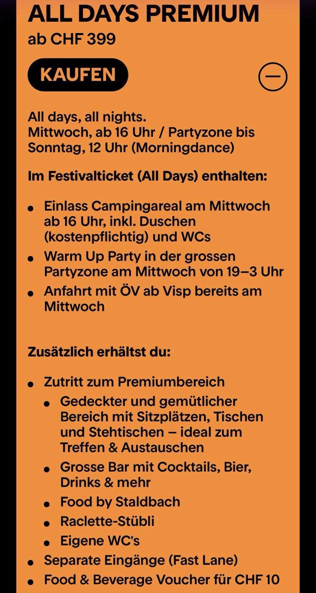 Billets: 2x Gampel Tickets, All-Day-Premium – Neuf (Voir description) à Liebefeld par Maschinemischa 1
