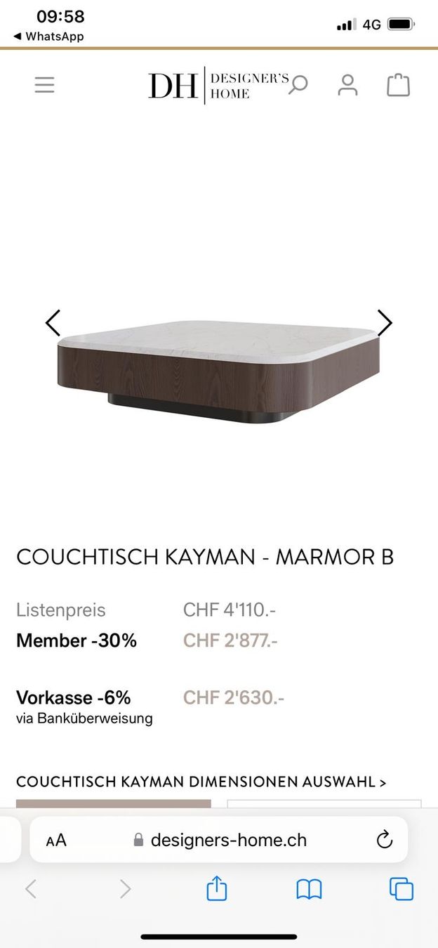 Tische: Couchtisch mit Marmor Steinplatte – Neu (gemäss Beschreibung) aus Wil SG von kal_q9nz 5