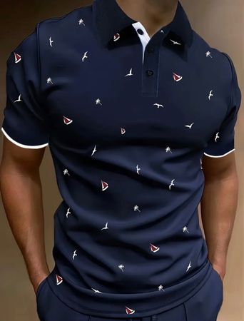 Poloshirt Herren / Gr. L mit nautischen Motiven