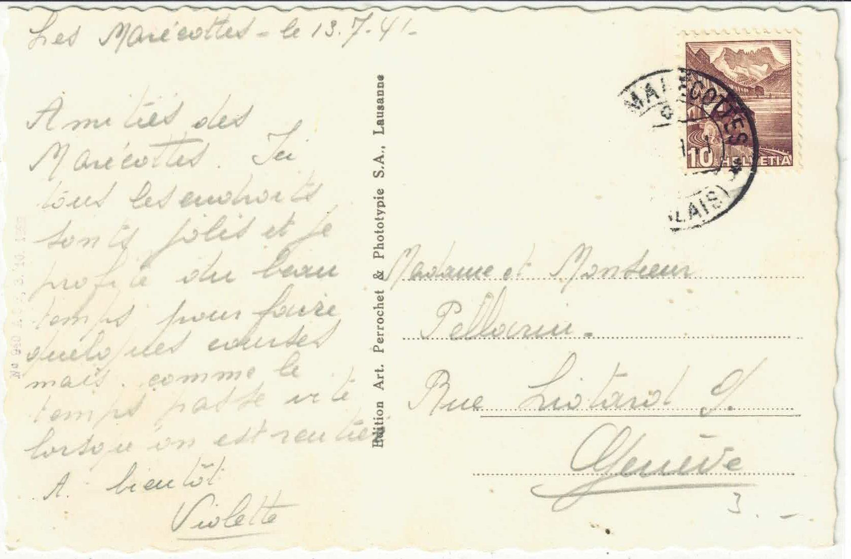 Cartoline postali: Les Marecottes - Le Luisin, la Golelette – Usato da Ettingen venduto da Kartenplanet 1