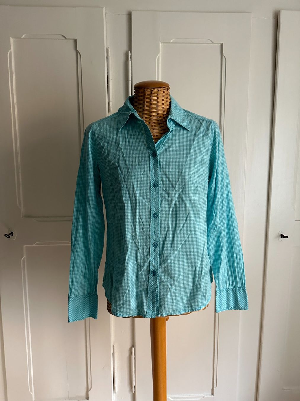 Esprit Camicette: ESPRIT - Bluse türkis-weiss kariert 36 – Usato da Zürich venduto da Diazaio